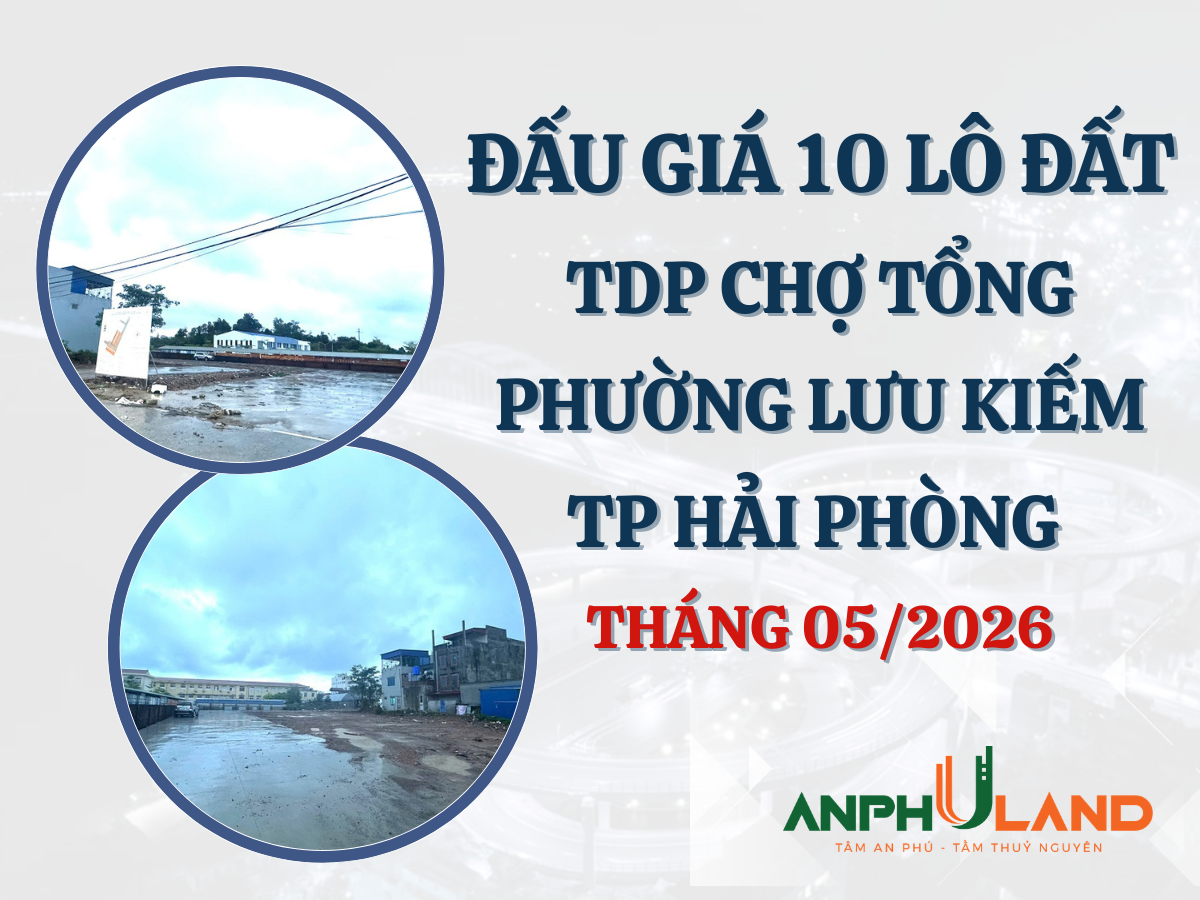 Thông báo Đấu giá 10 lô đất tại Tổ dân phố Chợ Tổng, phường Lưu Kiếm, thành phố Hải Phòng tháng 05 năm 2026